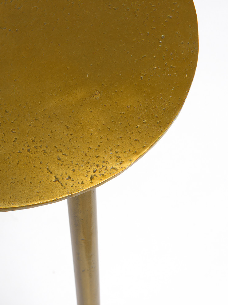 Orissa Brass Finish Accent Table   Midcentury   Side Tables And End Tables   by Best Home Fashion  Houzz