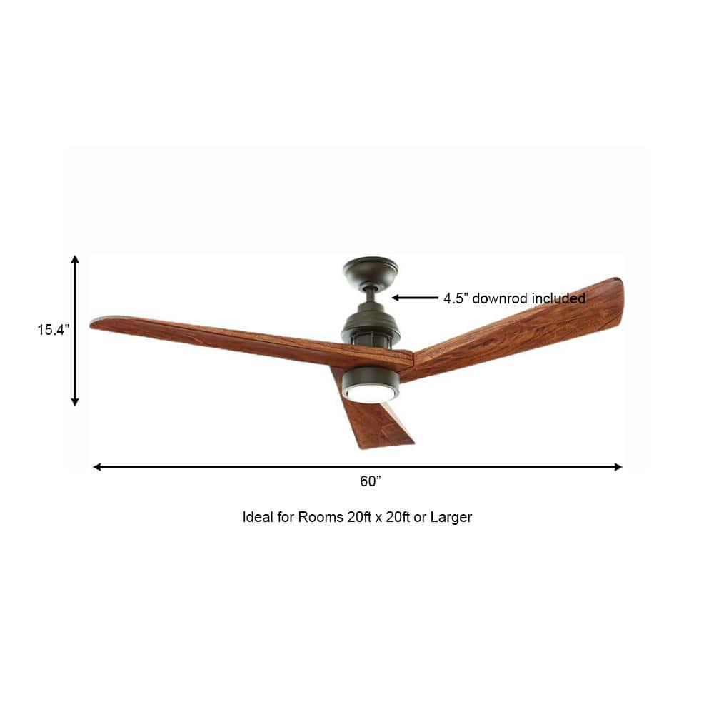 Home Decorators Collection Fortston 60 in Integrated LED Espresso Bronze Ceiling Fan with Light and Remote Control