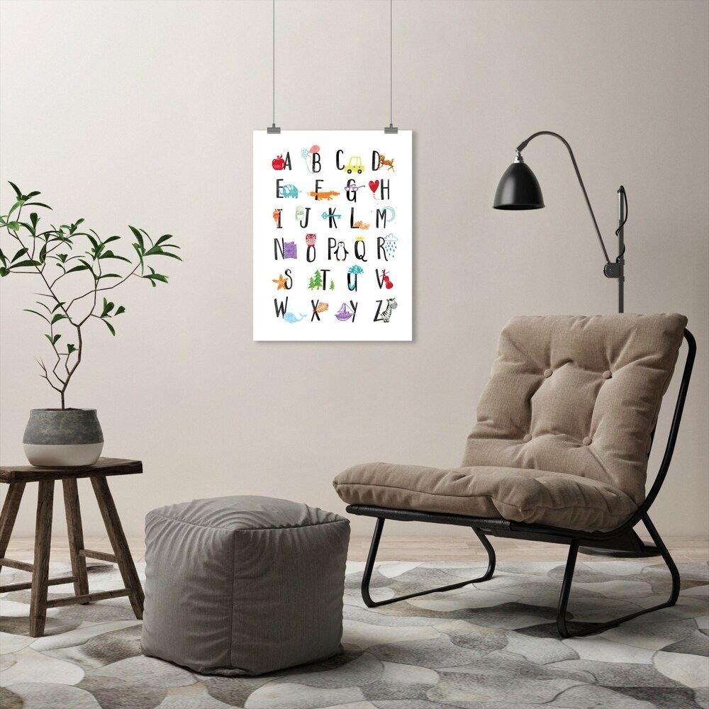 Watercolor Alphabet Poster Art Print