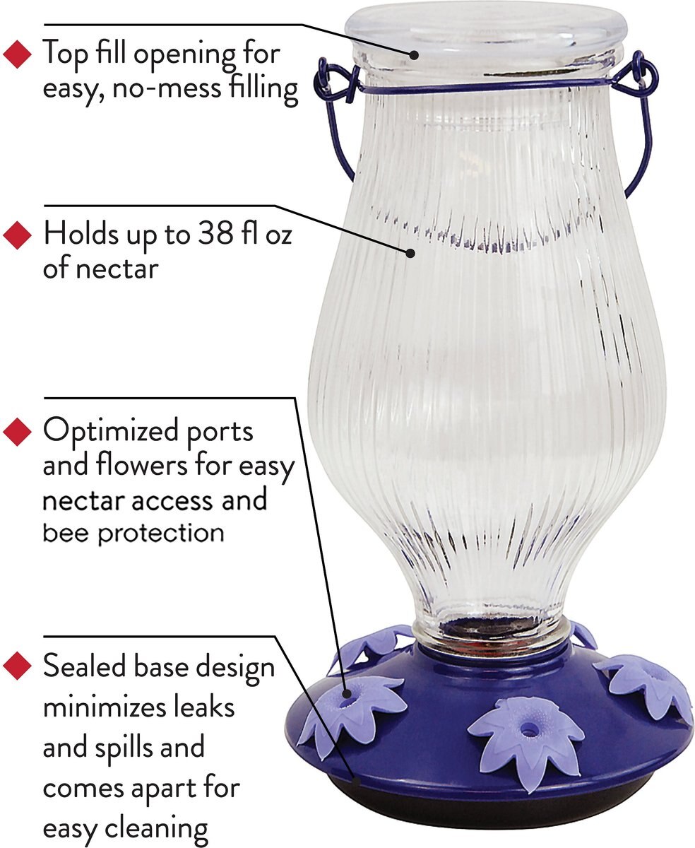 Perky-Pet Oasis Top-Fill Glass Hummingbird Feeder