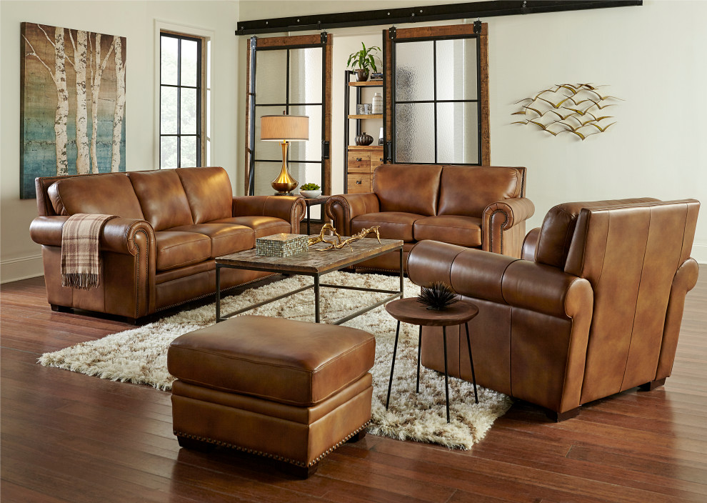 Toulouse Top Grain Leather Sofa   Transitional   Sofas   by Hello Sofa Home  Houzz