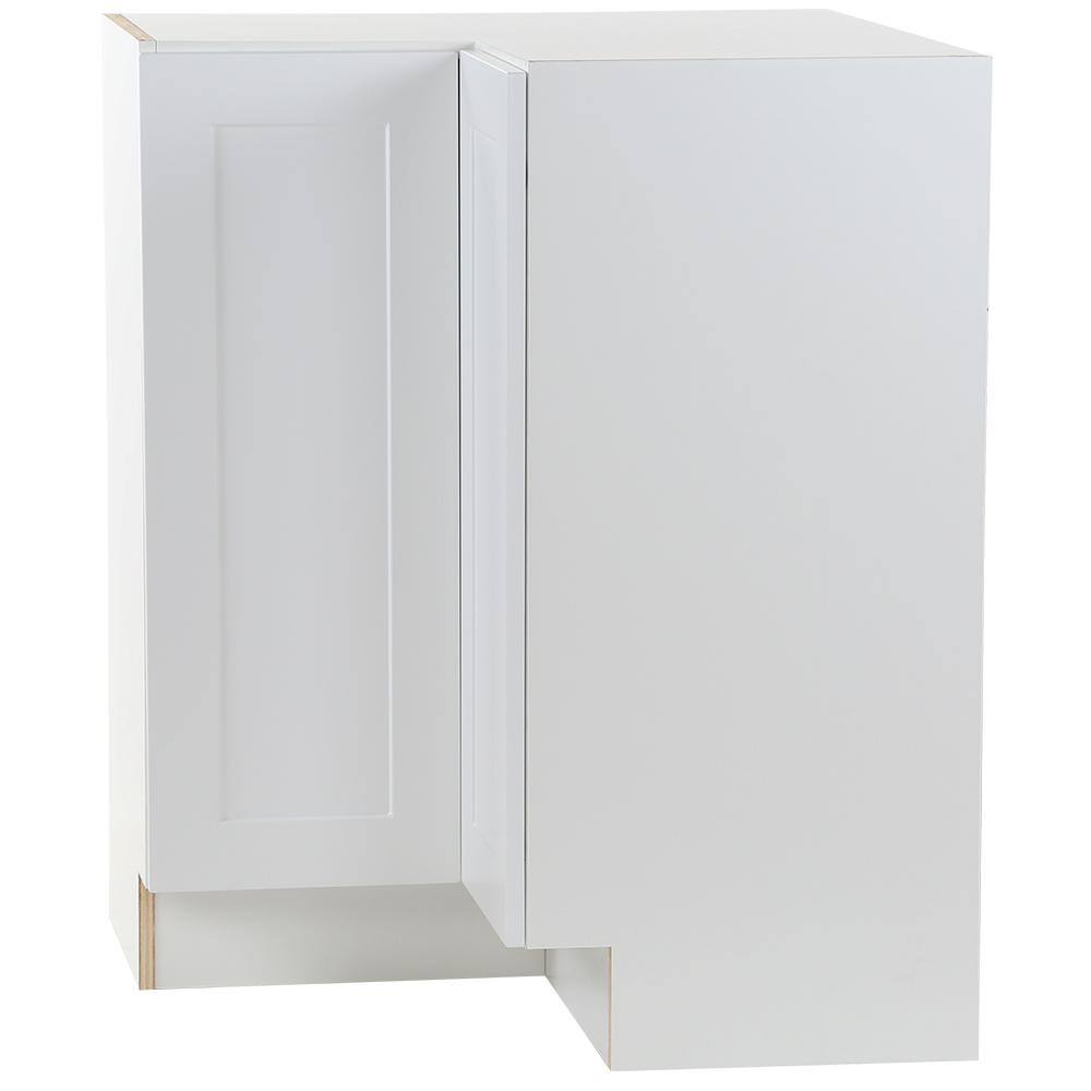 Hampton Bay Cambridge White Shaker Assembled Lazy Susan Corner Base Cabinet with 2 Soft Close Doors (28 in. W x 28 in. D x 35 in. H) CM2835C-WH