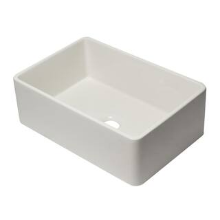 ALFI BRAND AB3020SB-B Farmhouse Fireclay 29.75 in. Single Bowl Kitchen Sink in Biscuit AB3020SB-B