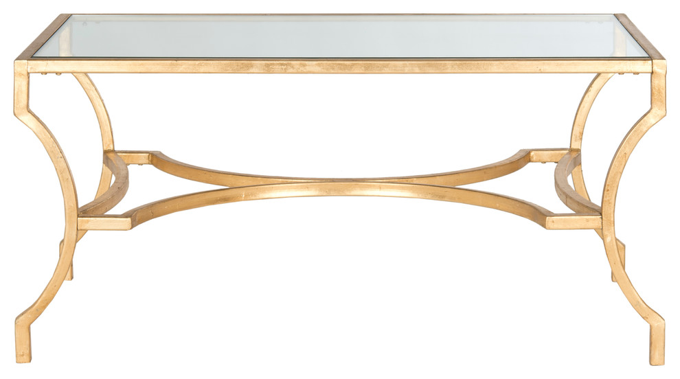 Safavieh Alphonse Coffee Table  Tempered Glass Top   Transitional   Coffee Tables   by Safavieh  Houzz