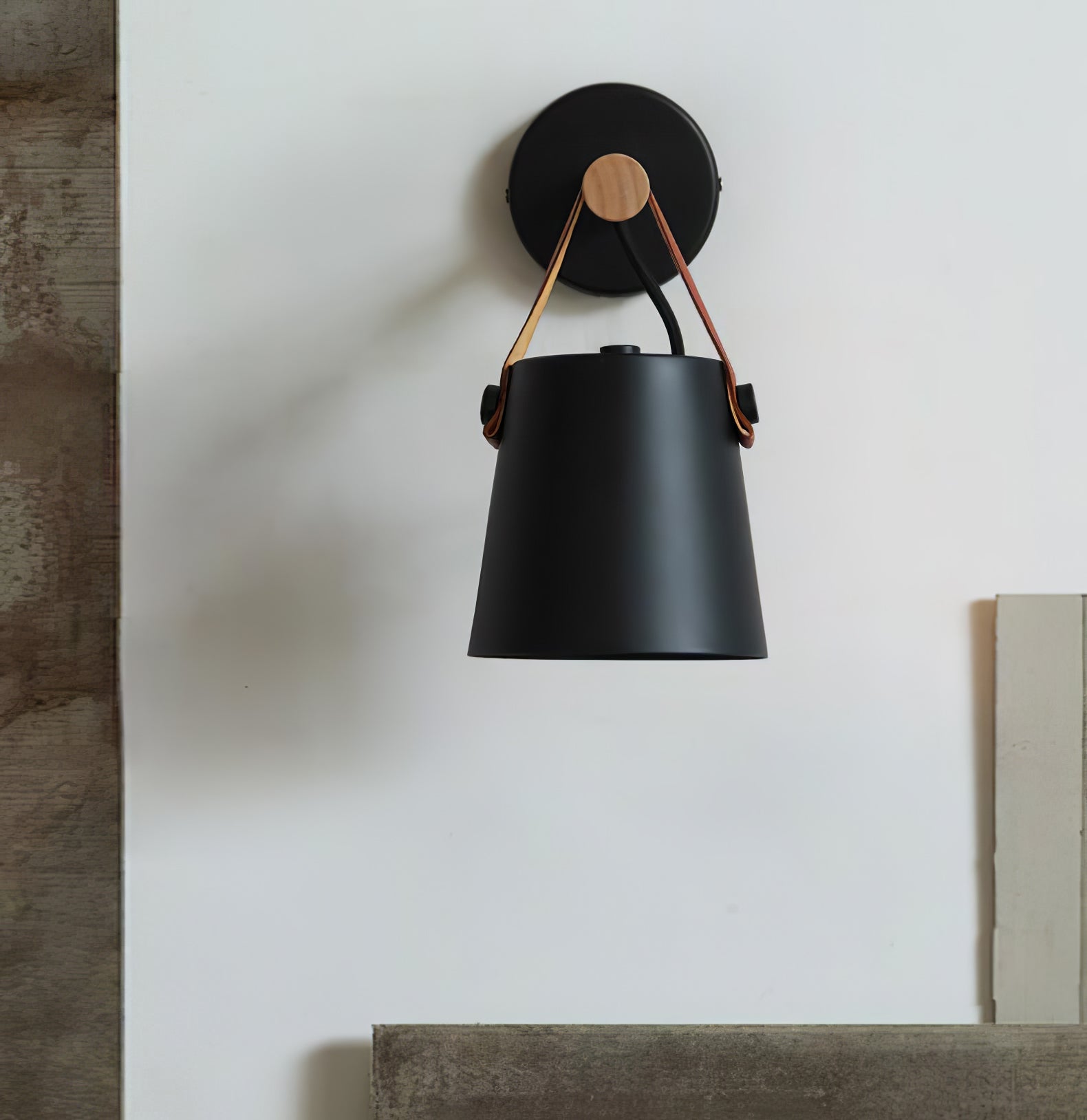 Wooden Conical Wall Light