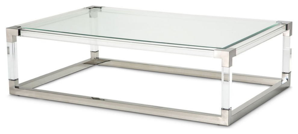 Aico Amini State St Rectangular Cocktail Table in Stainless Steel   Contemporary   Coffee Tables   by AMOC  Houzz