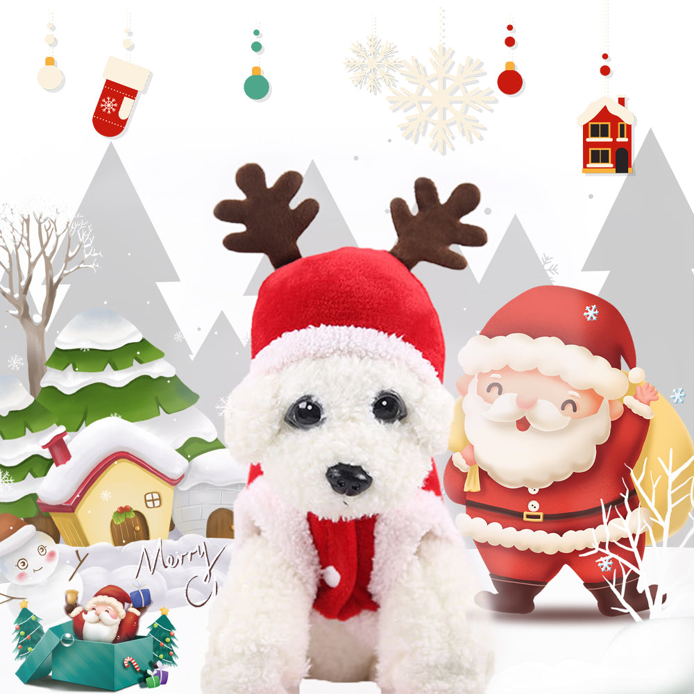 Ugerlov Dog Christmas Costumes， Pet Cold Weather Dog Christmas Costumes Coat， Puppy Santa Claus Reindeer Outfit Winter Hoodie Warm Vest Clothes XS