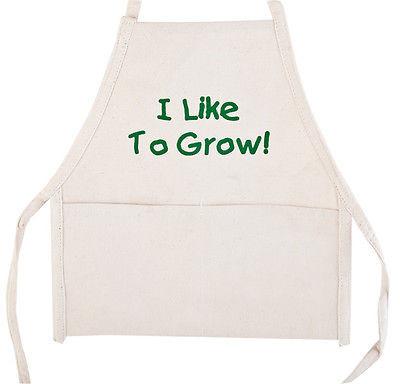 Child Size Kid's I Like to Grow Cotton Garden Gardening Apron Smock Tool Belt