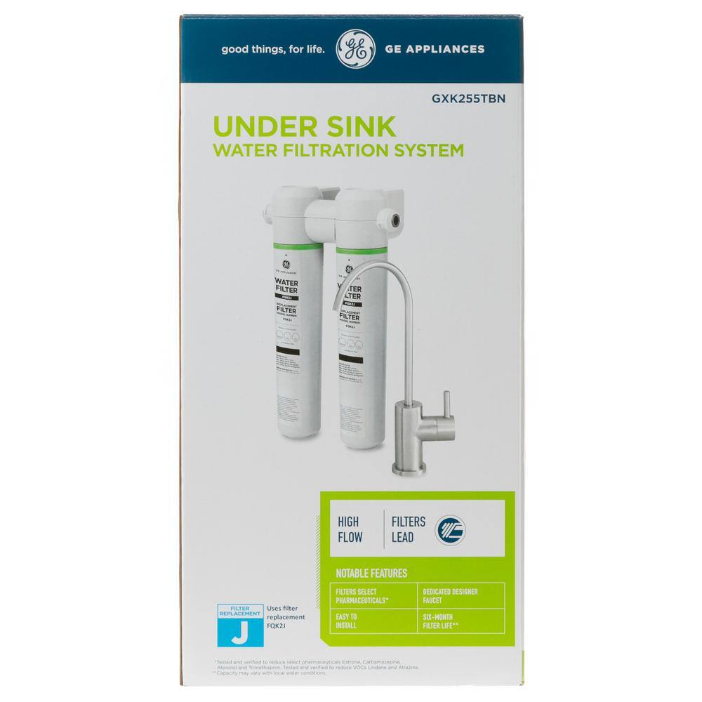 GE Under Sink Dual Stage Water Filtration System with Faucet GXK255TBN