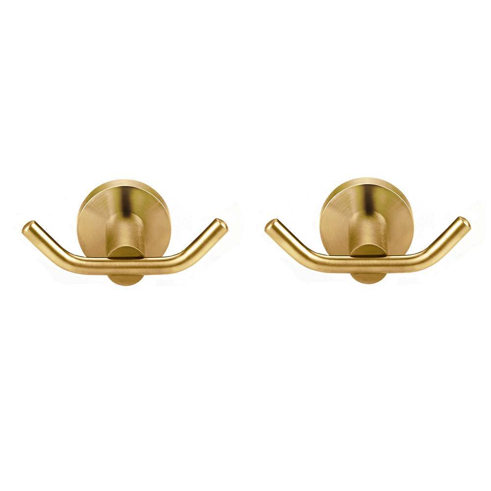 ALEASHA Knob-Hook Double RobeTowel Hook in Gold 2PCS AL-8J807GX2