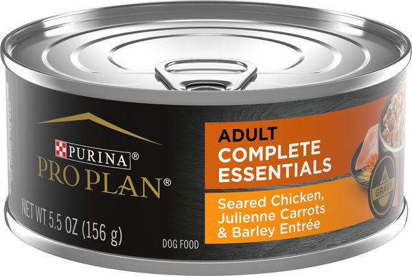 Purina Pro Plan Adult Seared Chicken， Julienne Carrots and Barley Entree in Gravy Canned Dog Food