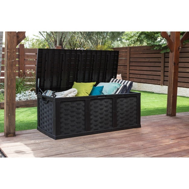 Starplast 153 Gallon Plastic Deck Box Black