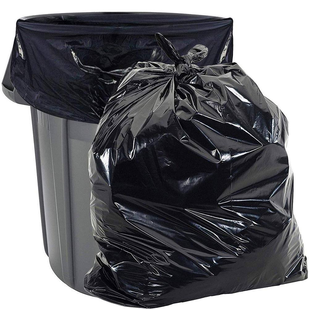 Aluf Plastics 45 Gallon 1.7 MIL Black Trash Bags - 40