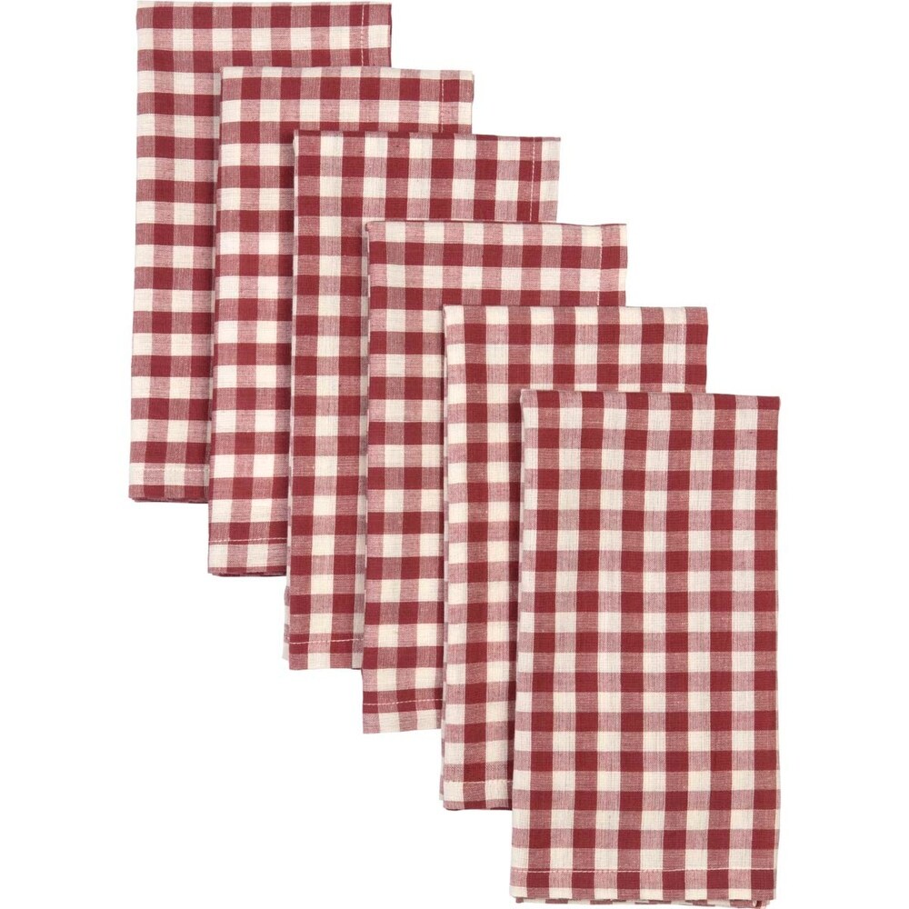 Set of 6 Katie Gingham Check Napkins   Napkin 18x18