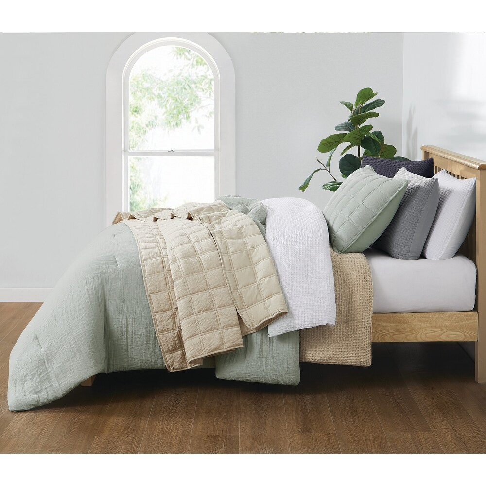 Truly Soft Textured Waffle Comforter Set