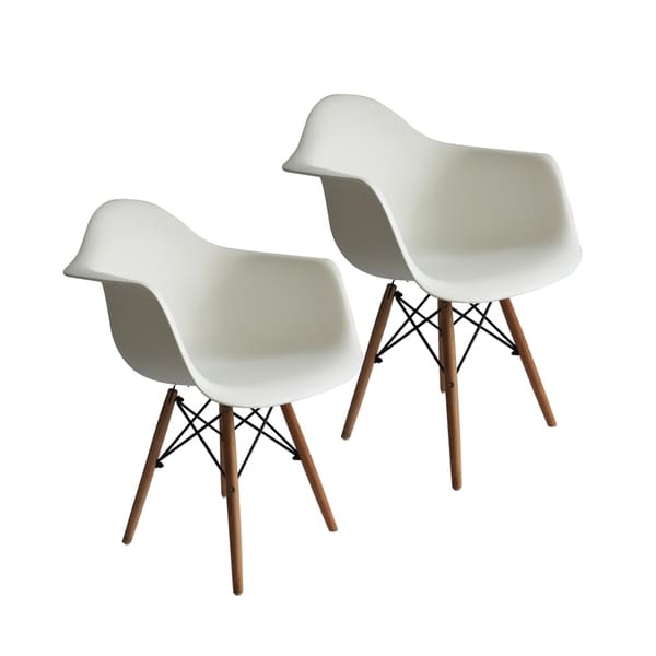 Porthos Home Eban Modern Dining Chairs， Polypropylene (PP) and Beech Wood， Set Of 2