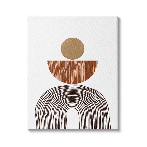 Stupell Industries Boho Shapes Stacked Abstract Round Curves Brown White