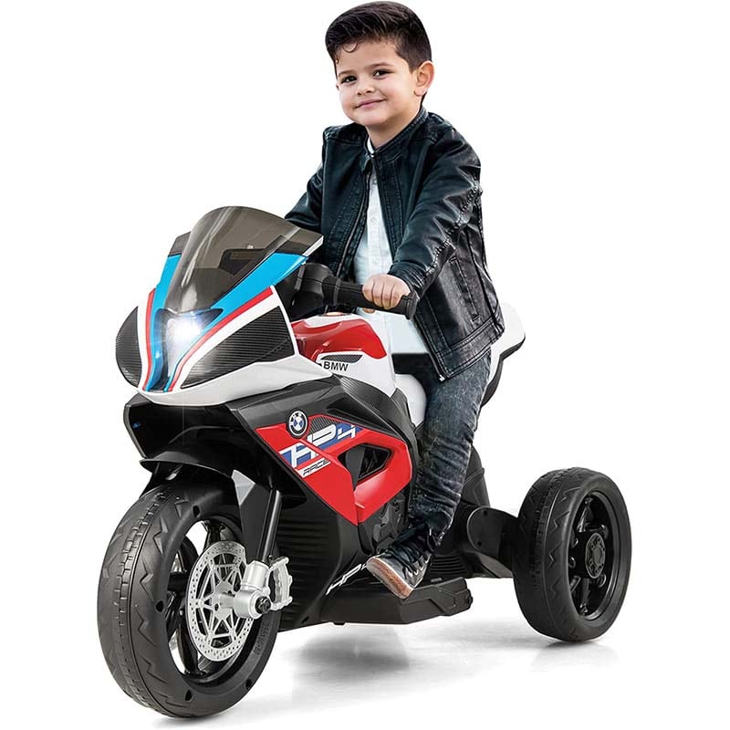 12V Licensed BMW Kids Ride on Motorcycle 3 Wheel Battery Powered Electric Riding Toy Trike with Light & Music