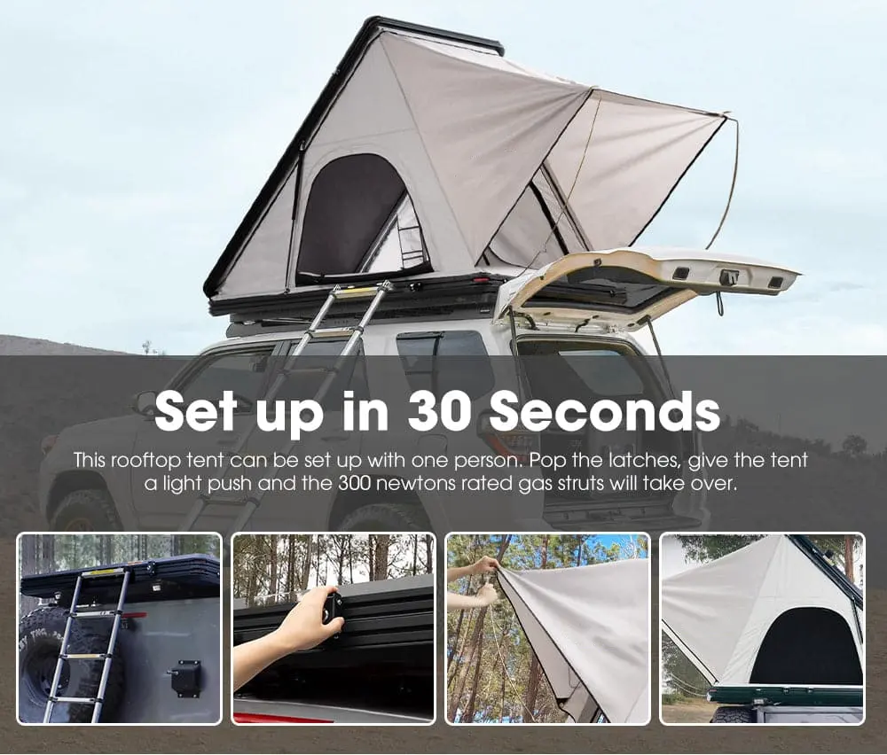 2023 New Custom Triangle Aluminum Roof Top Tent Super Light Rooftop Outdoor Tents Waterproof Camping Foldable Awning for Car SUV