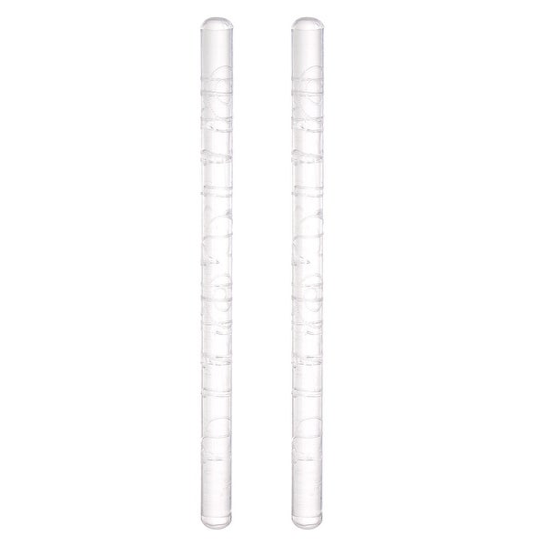 2pcs Acrylic Embossed Rolling Pin 16cm x 1cm Musical Note Pattern - Transparent