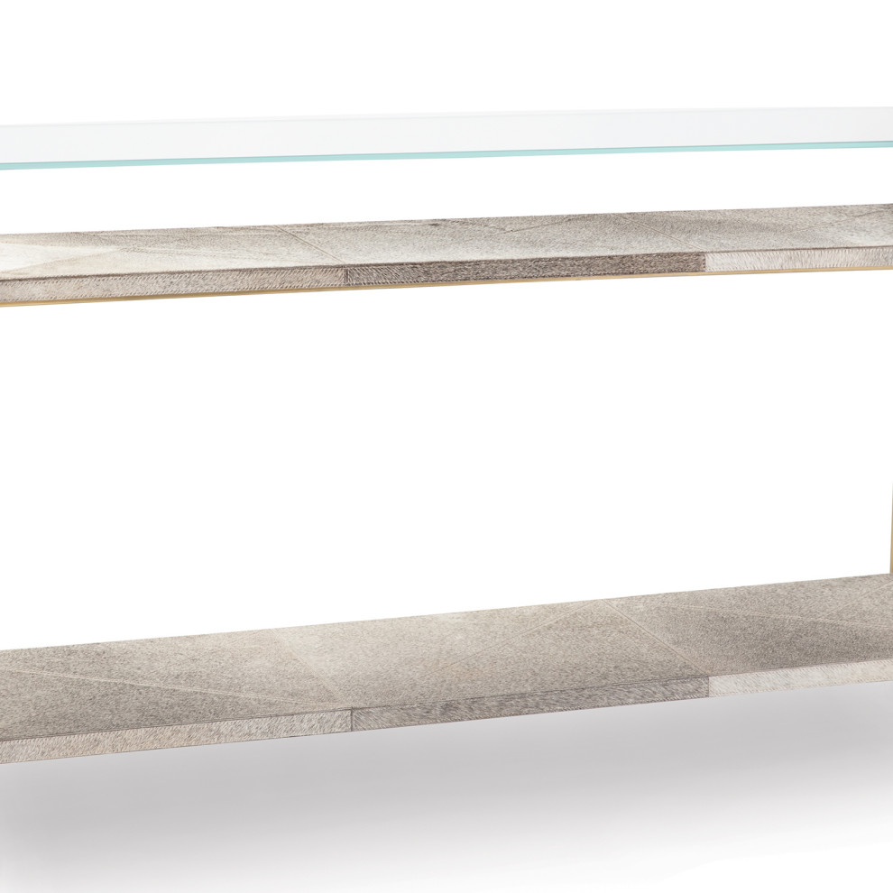 Andres Hair on Hide Console Large  Brass   Contemporary   Console Tables   by Regina Andrew  Houzz