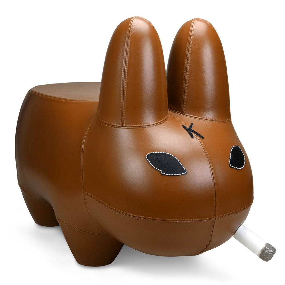 Kidrobot Art Giant Leather Smorkin' Labbit Stool by Frank Kozik - Brown Edition (PRE-ORDER)