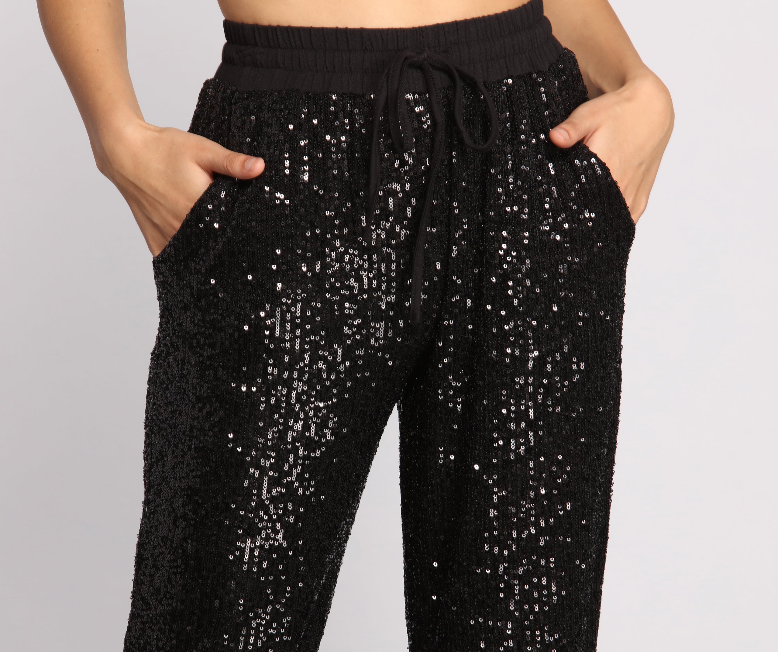 Sequin Stunner High Waist Joggers