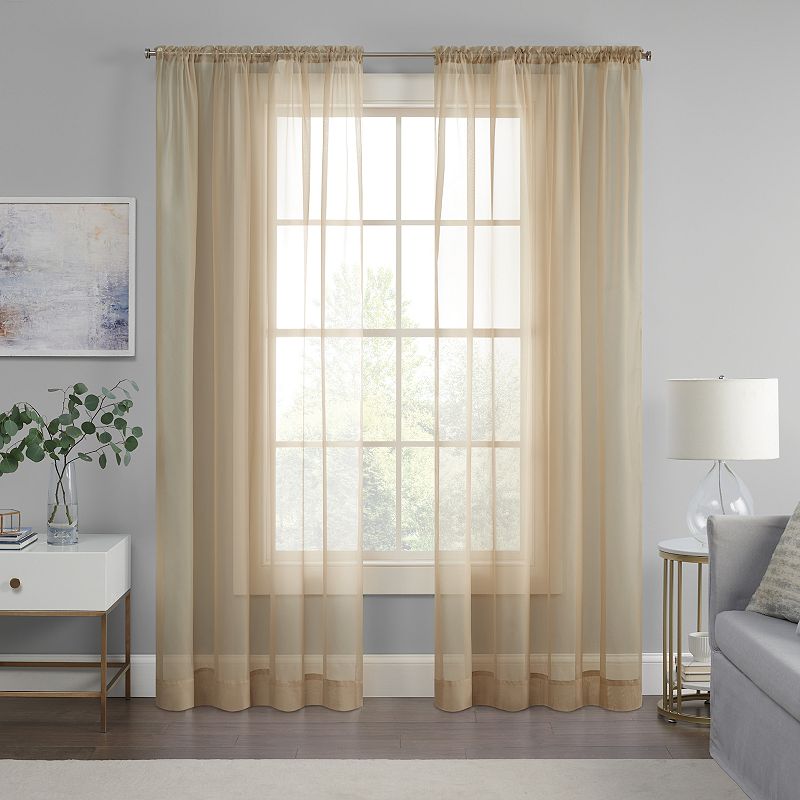 eclipse Livia Sheer Voile Rod Pocket Window Curtain Panel