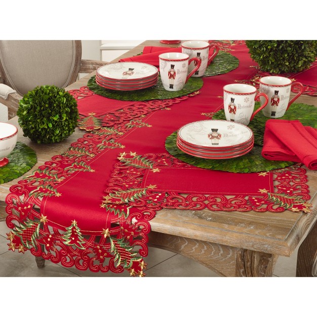 Saro Lifestyle Nostalgic Holiday Christmas Tree Tablecloth