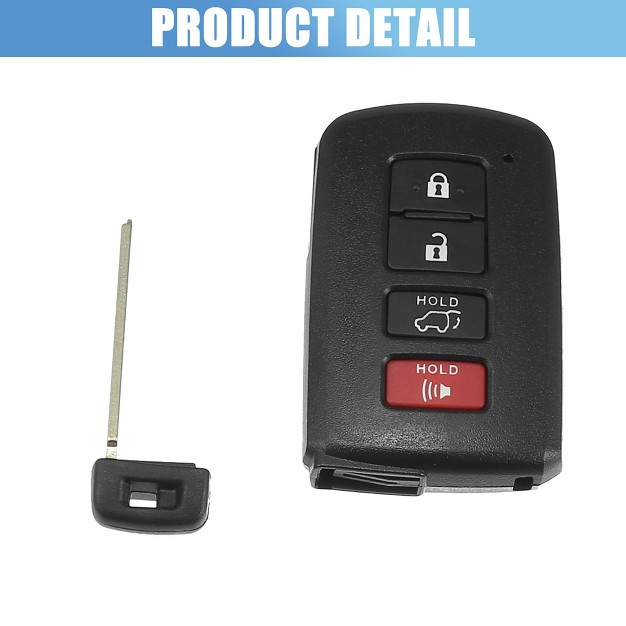 Unique Bargains Car Key Fob Shell 4 Button Remote Control Key Case Shell Keyless Entry Housing Replacement For Toyota Rav4 Sequoia Highlander 12 15