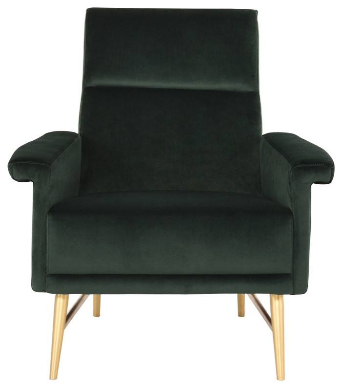 Calais Occasional Chair emerald green velour   Midcentury   Armchairs And Accent Chairs   by Virgil Stanis Design  Houzz