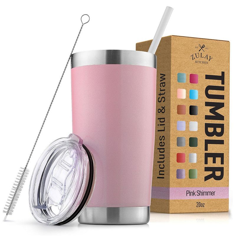 Stainless Steel Tumbler With Lid and Straw - 20oz