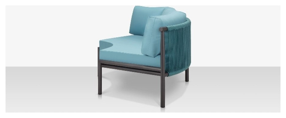 Skye Armless Sofa   Tex Gray Aluminum Frame / Teal Durarope   Contemporary   Armchairs And Accent Chairs   by Homesquare  Houzz