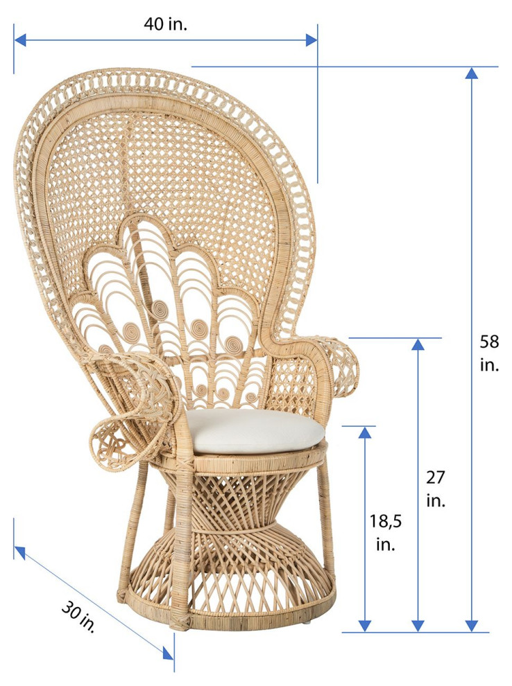 Lady Peacock Chair  Rattan   Tropical   Armchairs And Accent Chairs   by KOUBOO  Houzz