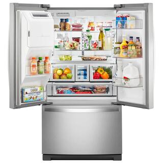 Whirlpool 26.8 cu. ft. French Door Refrigerator in Fingerprint Resistant Stainless Steel WRF767SDHZ