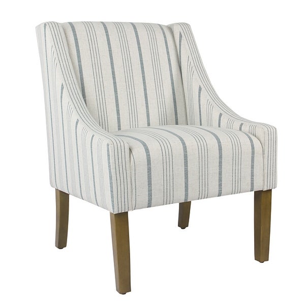 HomePop Modern Swoop Accent Chair - Blue Calypso Stripe