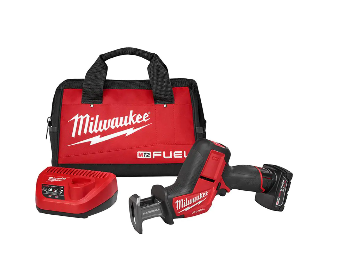 Milwaukee 2520-21XC M12 FUEL 12V Lithium-Ion Brushless Cordless HACKZALL Reciprocating Saw Kit w/ One 4.0Ah Batteries Charger and Tool Bag