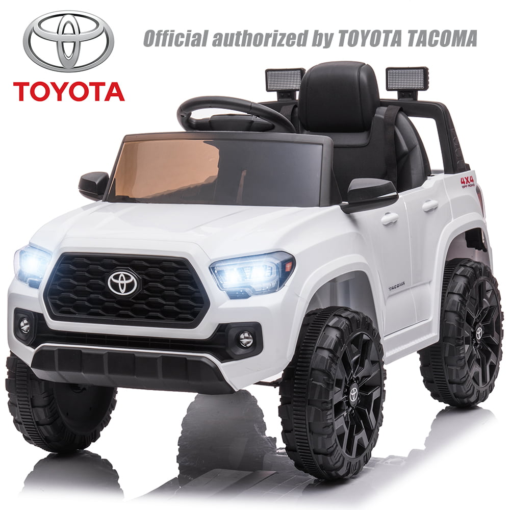 uhomepro Toyota Tacoma 12V Kids Ride On Truck Car w/ Parent Remote Control, LED Lights, MP3 Player, Horn, White