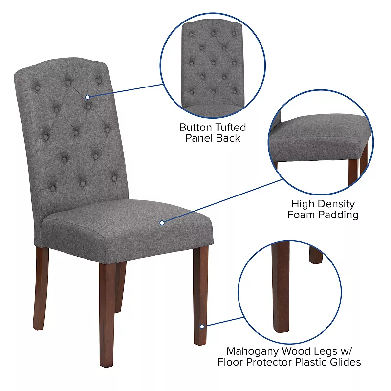 Flash Furniture Hercules Grove Park Tufted Parsons Dining Chair