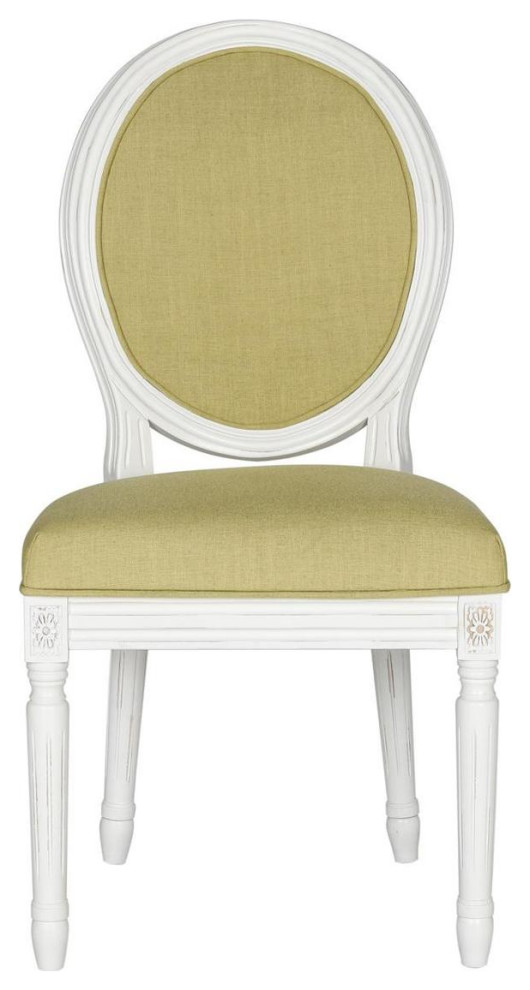 Ciley 19  x27 x27h French Brasserie Linen Oval Side Chair set of 2 Spring Green   French Country   Dining Chairs   by Peachtree Fine Furniture  Houzz