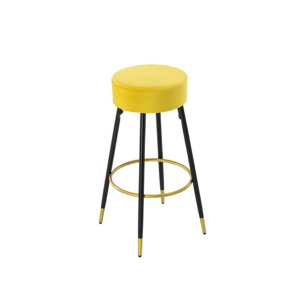 Modern Velvet Counter Height Bar Stools， Upholstered Kitchen Stools for Dining Room， Coffee Shop Bar， Balcony (Set of 2)