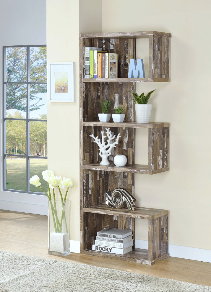 Joey 5 tier Bookcase Salvaged Cabin   Modern   Bookcases   by Modon  Houzz