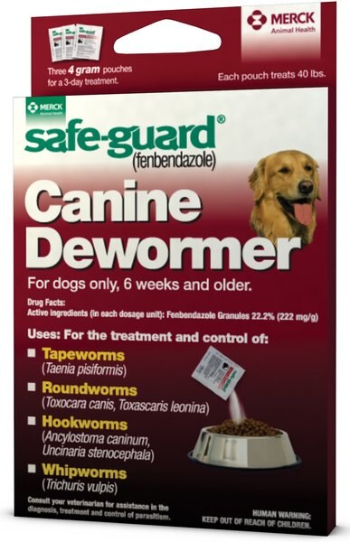 Safe-Guard Dewormer for Hookworms， Roundworms， Tapeworms and Whipworms for Large Breed Dogs