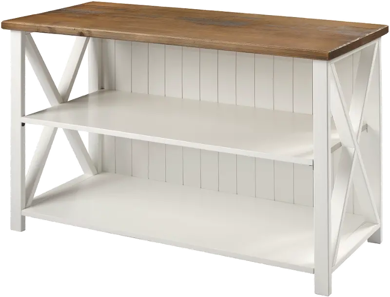 Efron White and Wood 52 Inch Storage Console - Walker Edison