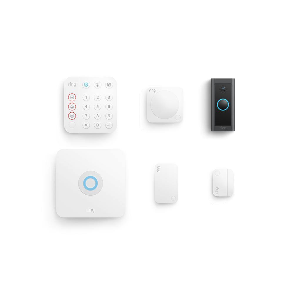 Ring Wireless Alarm Home Security Kit (5-Piece) (2nd Gen) with Wired Video Doorbell B08KGX6XDQ