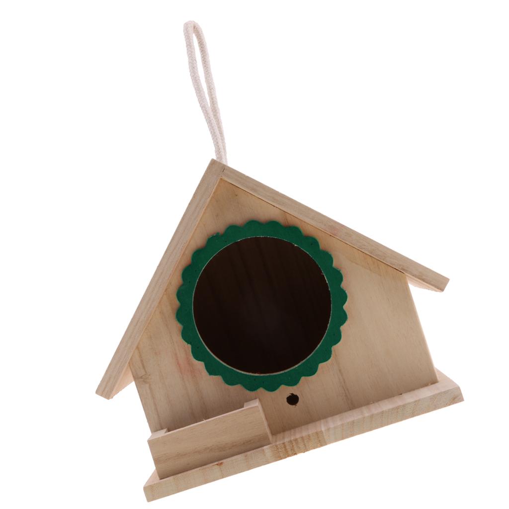 Natural Wooden Birdhouse， Small ing Birdhouse Outdoor， Garden Patio Decorative Bird House for Sparrow Hummingbird Finch Wren Swallows - Green