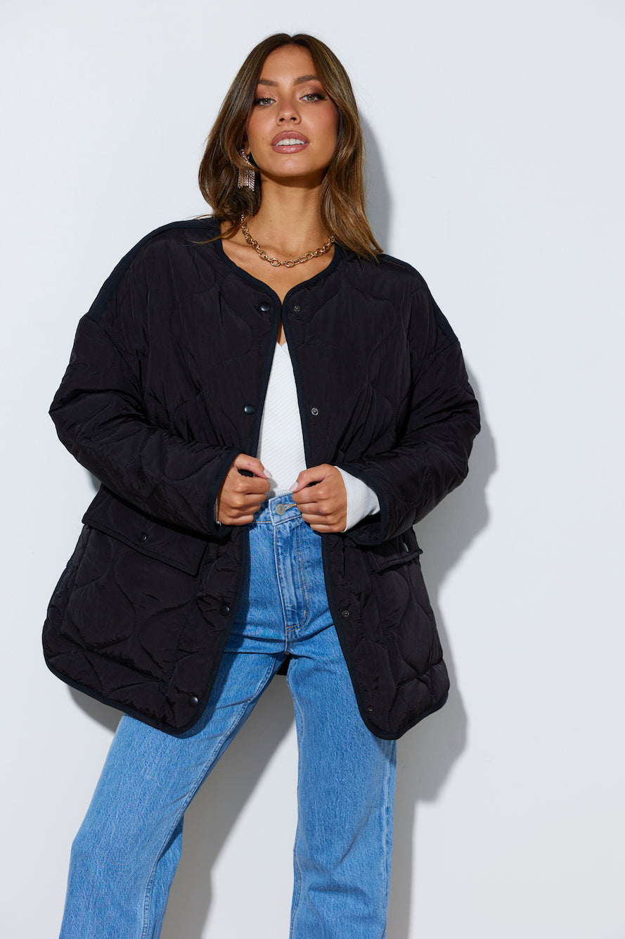 LIONESS Dusk Till Dawn Puffer Jacket Onyx