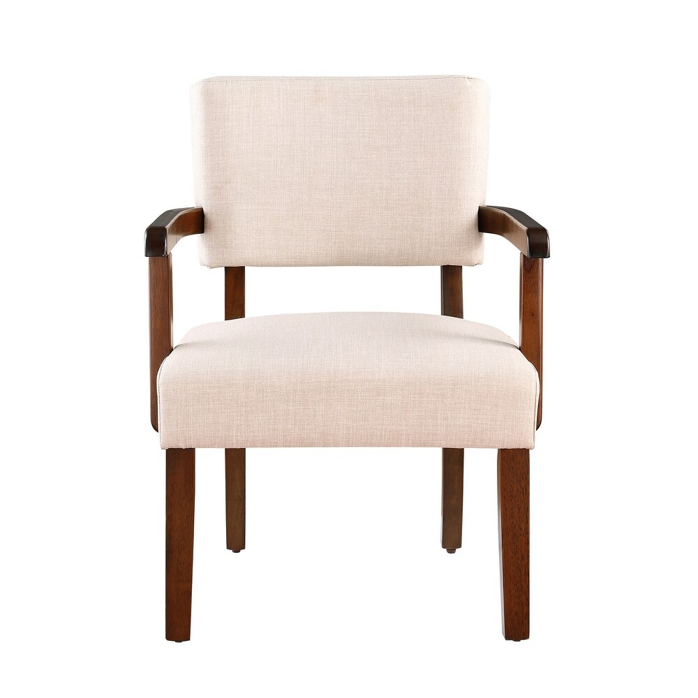 Fabric Accent Chair Set of 2 with Round Wood Table