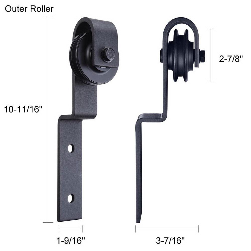 6.6' Bypass Sliding Single Track Barn Double Door Hardware Set