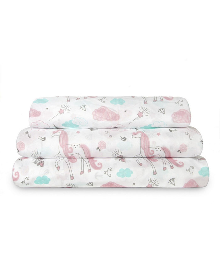 Tadpoles 3-Piece Unicorn Twin Sheet Set